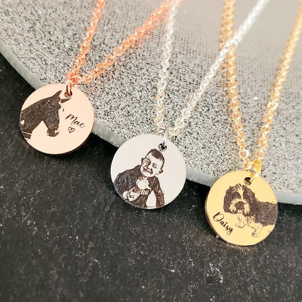 Laser Engraved Photo Necklace